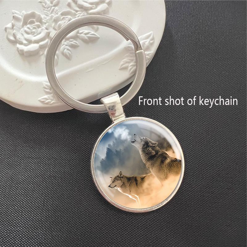 Wolf Wildlife Park Time Gem Keychain & Car Pendant