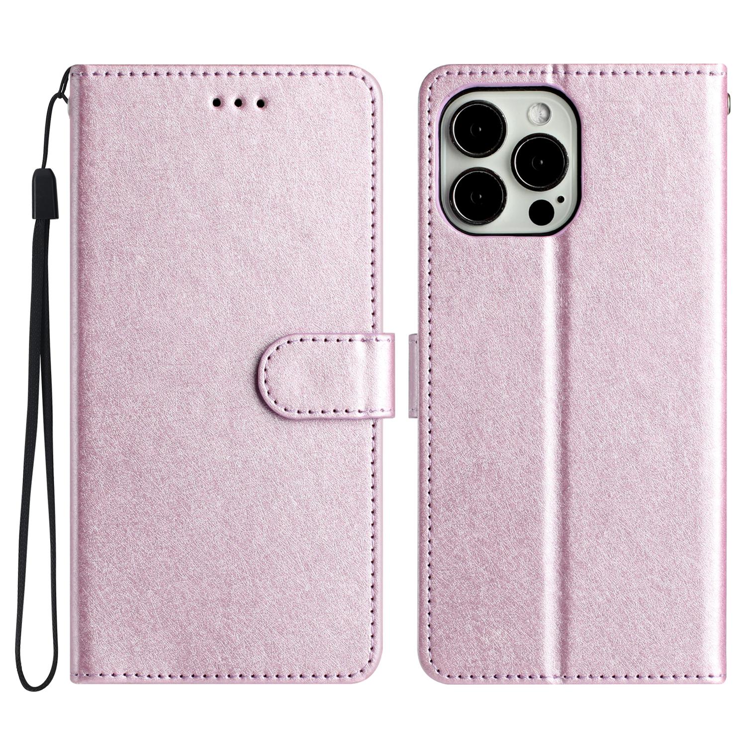 

For iPhone 16 Pro Case Silk Texture Leather Wallet Phone Cover Magnetic Clasp Protective A
