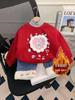 Toddler Girls' Cartoon High-Neck Sweatshirt, Autumn/Winter 2025, Velvet Pullover, Cute and Stylish