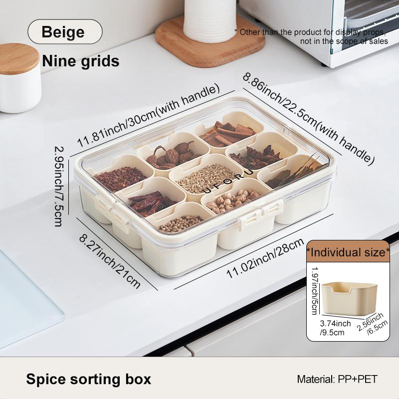 UFORU Коробка для хранения специй Пищевой герметичный водо- и пыленепроницаемый контейнер для приправ Портативная кухонная бытовая коробка для приправ