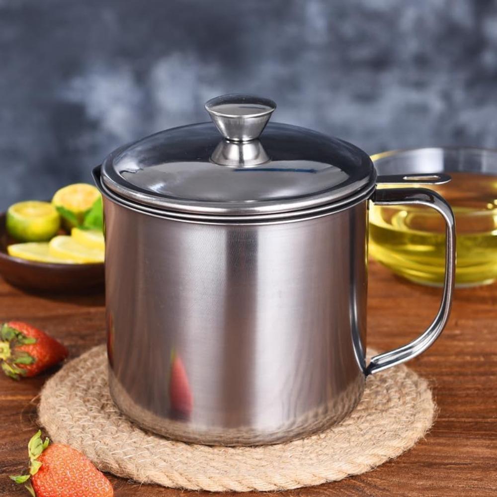 45 OZ Speckfettbehälter Küchenölbehälter Glas mit Filter zur Aufbewahrung von Fleischbratöl und Kochfett