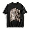 Leopard Print NURSE Letter Graphic Casual Loose Fit Tee Pure Cotton T-shirt