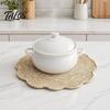 Placemat for Soup Pots Natural Corn Husk Placemat, Heat Resistant Non Slip Temperature Insulating Table Mat, Floral Design, Durable Grass Weaving