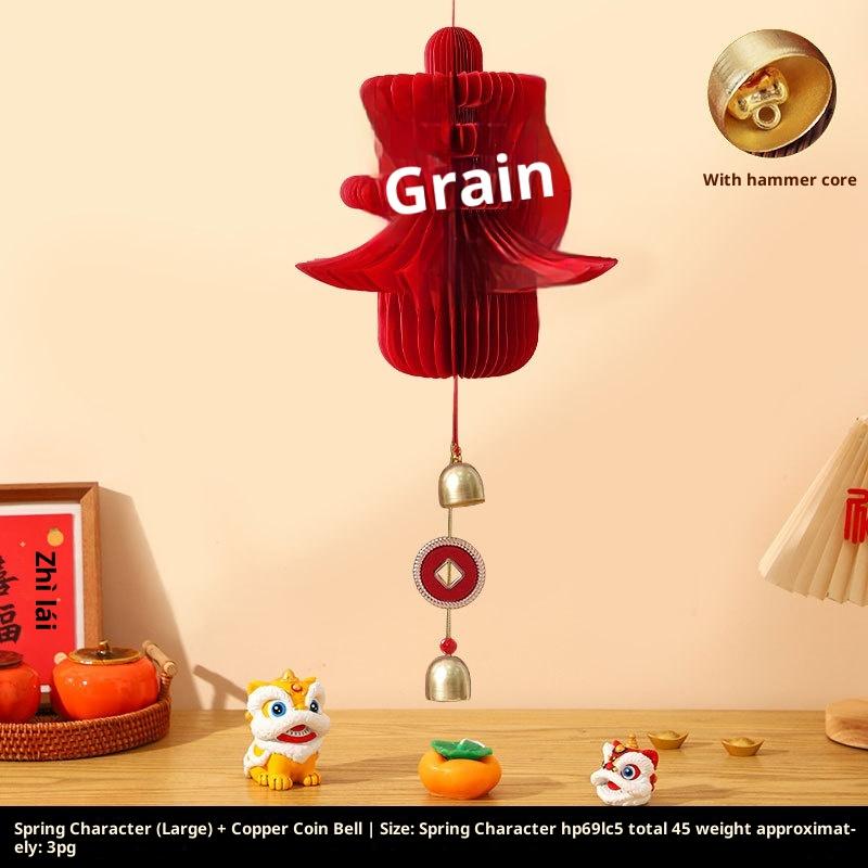 Red Paper Lanterns Xmas Navidad Ornament 2026 Christmas Tree Pendant 3D Honeycomb Hanging Decor