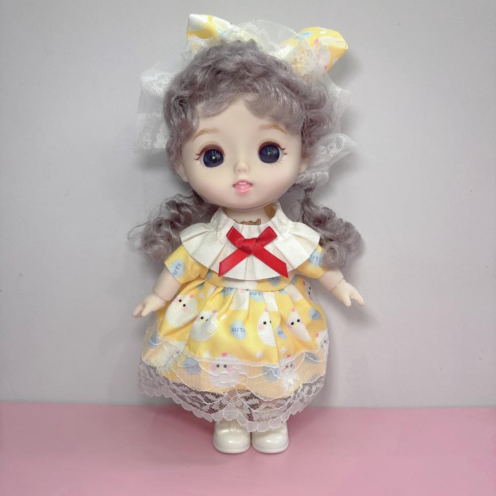 Full Body Girls' Doll with Clothes Dolly Girl Dress Up Toys Baby Doll 20cm Dress Doll  Children