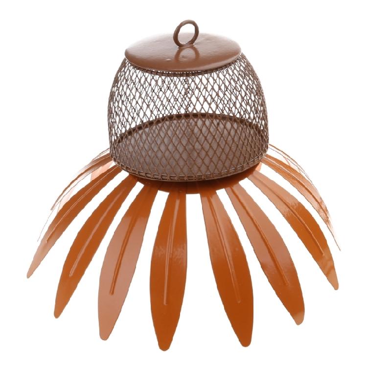 Wild Bird Feeder Anti-Rust Coneflower Outdoor Metal Bird Feeders with Stand