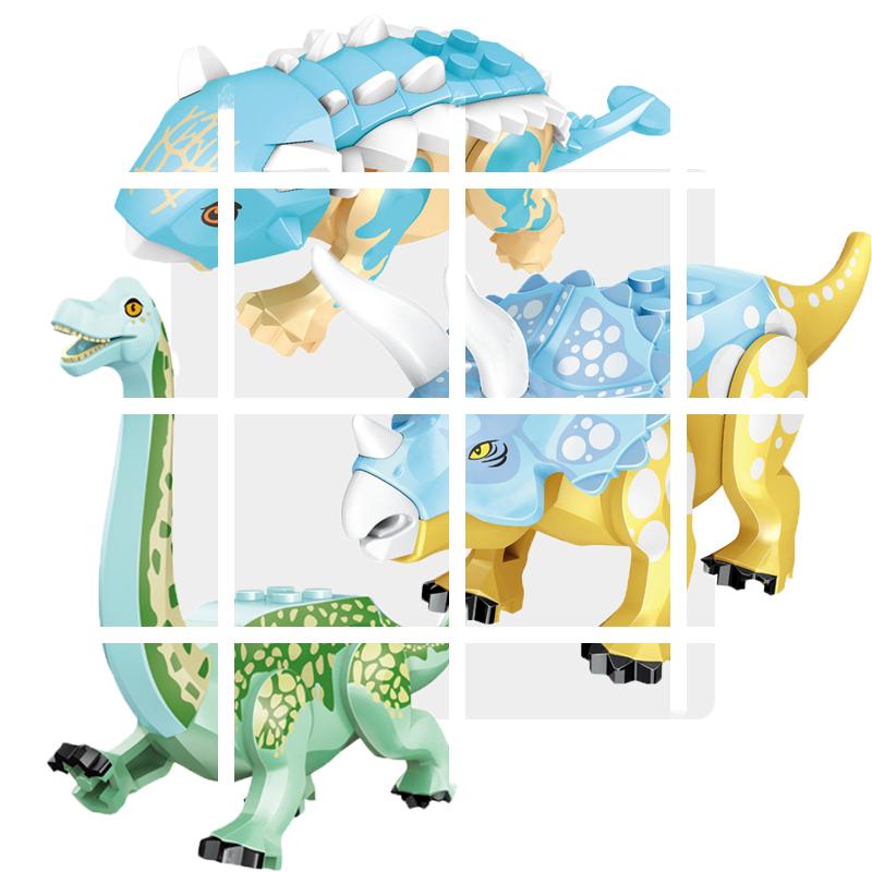 Velociraptor Triceratops Jurassic Dinosaurier Welt Indominus T-Rex Modell Zusammenbauen Pädagogische Bausteine Spielzeug für Kinder Geschenke
