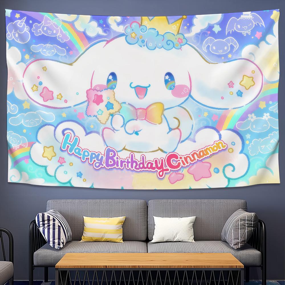 Kawaii Cartoon Art Funny Sro Ccinnamoroll Flag For Room Dorm Camping Party Living Room Garage Bar Wall Picnic Club Decor Banner