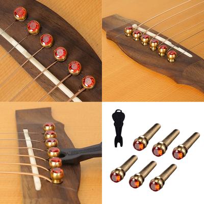 6PCS Guitar Bridge Pins Guitar String Pegs Offering Performances Metal Texture for Beginners and Professional Musicians