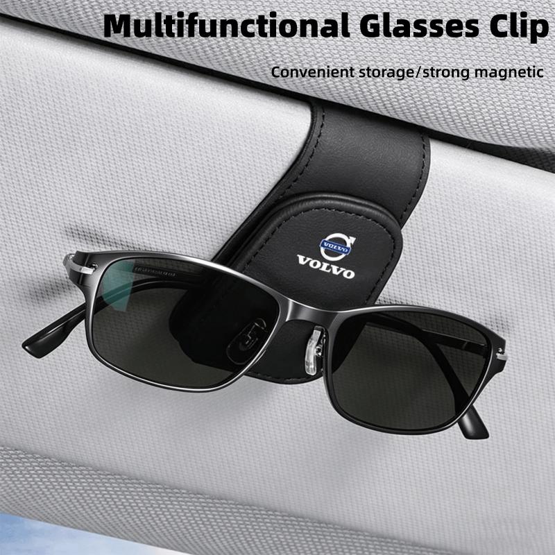 Car Sun Visor Sunglasses Holder Glasses Clip Magnetic Fastener Auto Interior Accessories For Volvo XC60 S90 XC90 S60 V60 V90