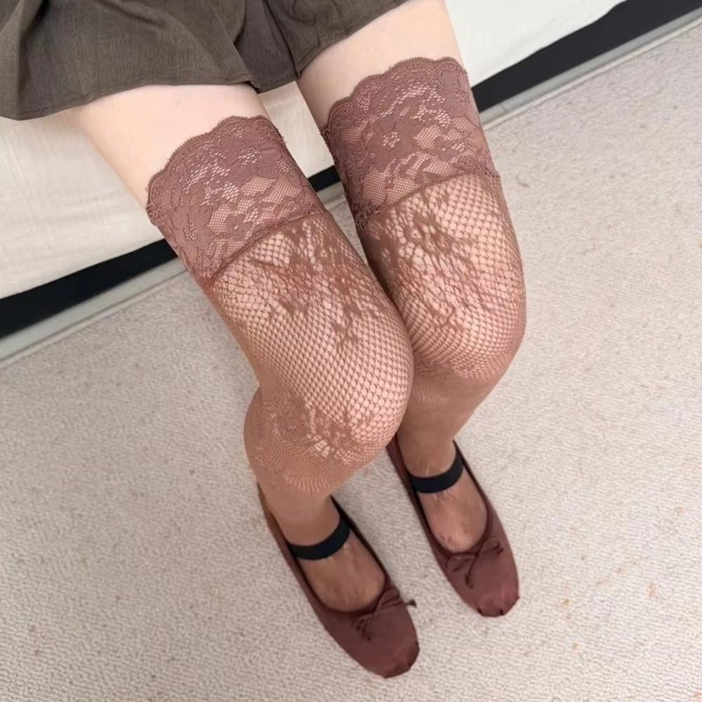 Thin Lace Overknee Long Socks Breathable Thigh High Stockings Fishing Net Socks  Skirts Accessories