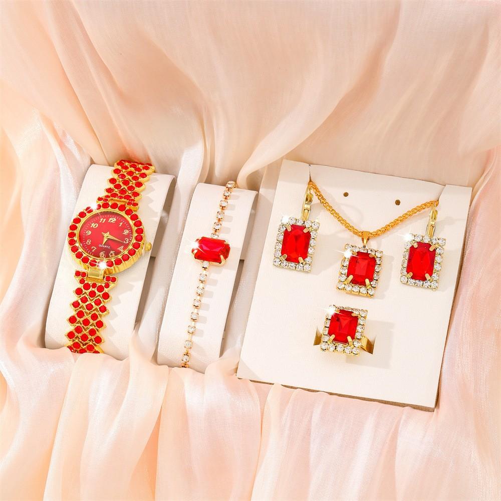 European And American Ins Popular Women'S Watches, Rhinestone Jewelry, Colored Diamond Quartz Watches, Women'S Watches, Exquisite Sets