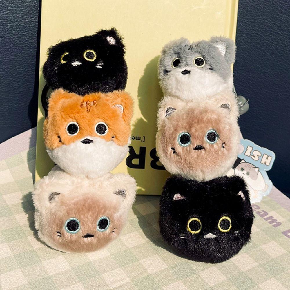Lifelike Animal Cat Keychain Fluffy Simulation Cat Plush  Key Ring  Kids Gifts