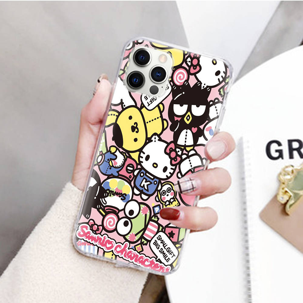 JZ6 Sanrio Cartoon Transparent Case for Samsung A04 A14 A23 M33 M53 Realme 10 9 C35 C55 VIVO Y02 X80 Infinix Hot 30 Note 11 Tecno Spark 8P Pro