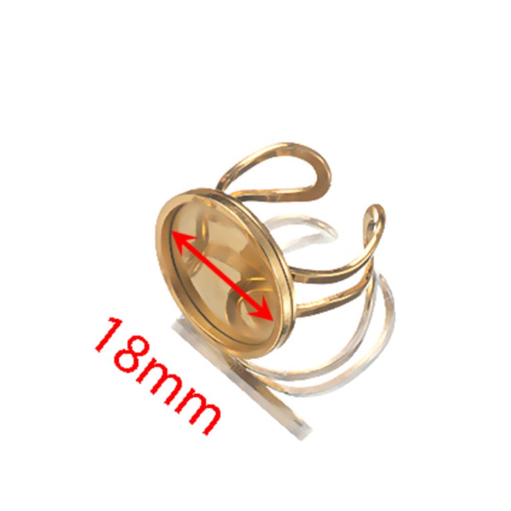 4 pièces/lot Bagues Ouvertes en Acier Inoxydable Supports Base Plate Vide Carré Rond Ovale Plateau Cabochon Résine Cadre Bijoux Fabrication