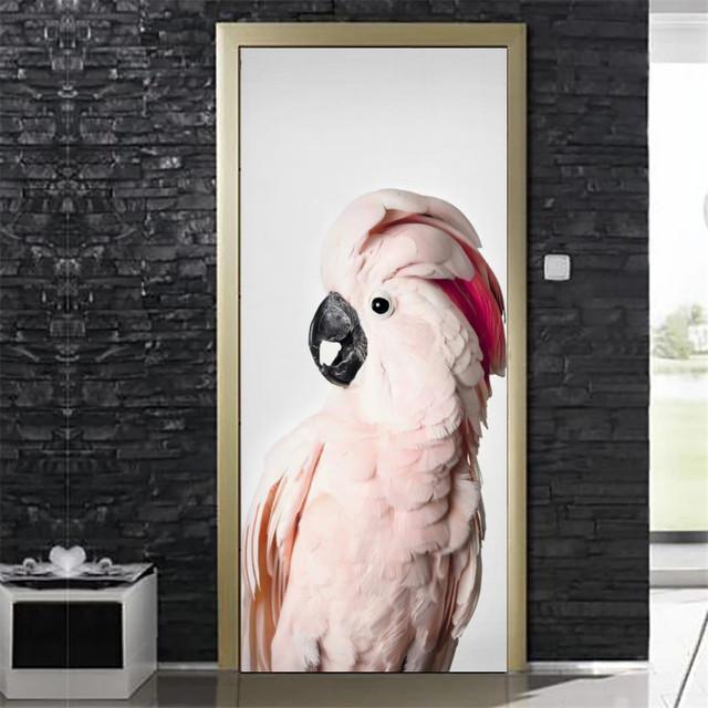 Tiger Animal Door Sticker PVC DIY Adhesive Waterproof Wallpaper for Doors Living Room Bedroom Poster Home Decor Deursticker