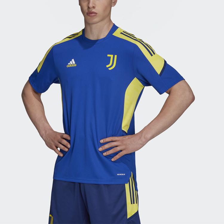Adidas Juventus 21/22 Season EU Training Jersey Short Sleeve Men Sportswear Blue GS8660