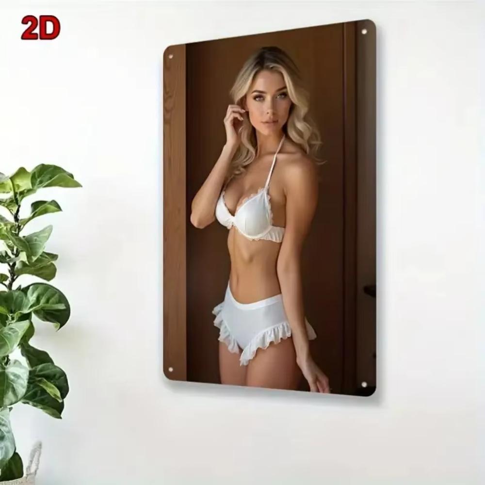 Vintage Retro Pin Up Girl Metal Tin Sign 8x12 Inch Home Bar Decor