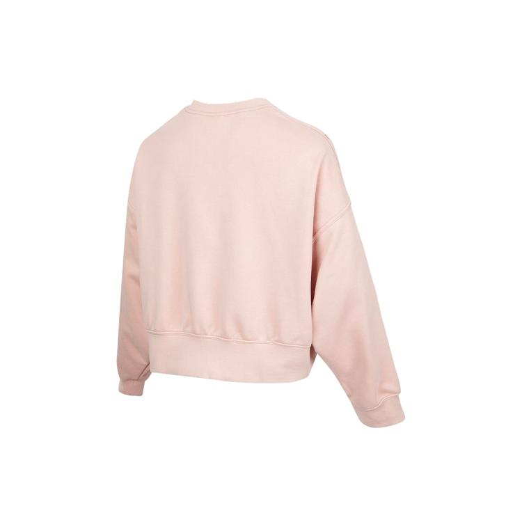 New Nike Sportswear Swoosh Knit Cropped Crewneck Pullover Sweatshirt Pink DO7212-601