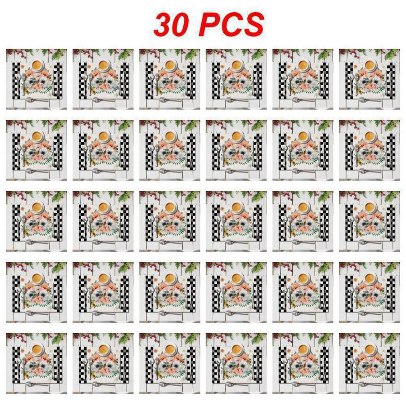 10~50PCS Printed Placemat Wear-resistant And Scratch-resistant Durable Cozy Kitchen Decoration Insulated Placemat Clear Pattern