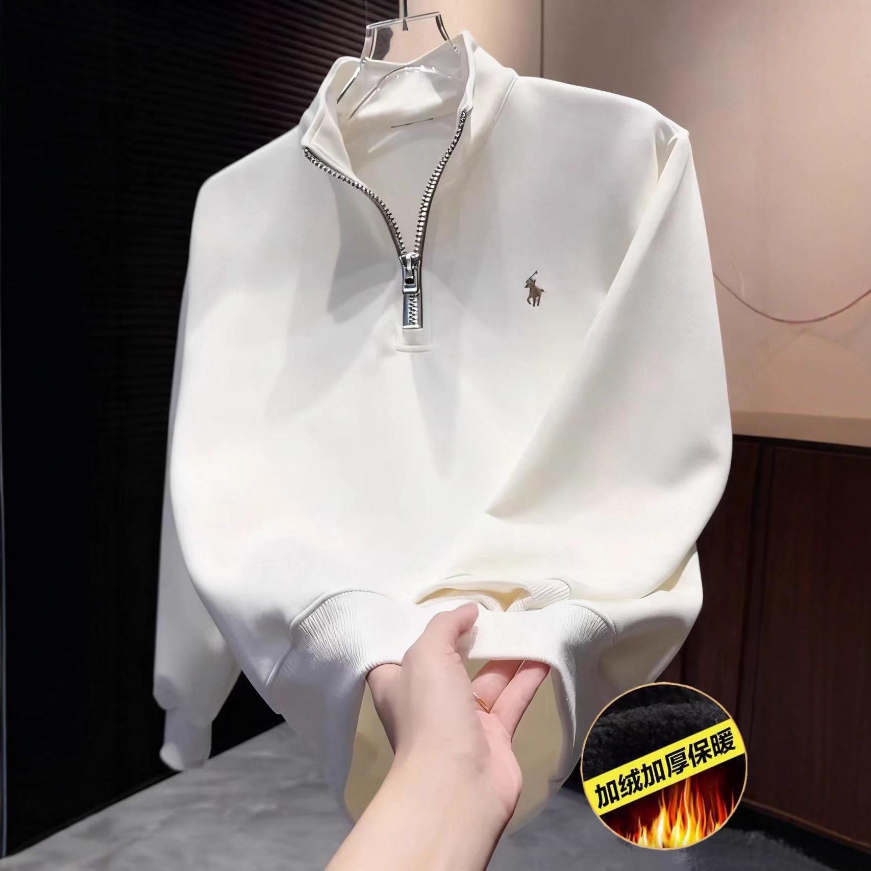 

Чоловічий американський вуличний кардиган з коміром-стійкою та оксамитовою підкладкою - Осінь/Зима, повсякденний, вільний крій, універсальна толстовка L [60-65 kg]