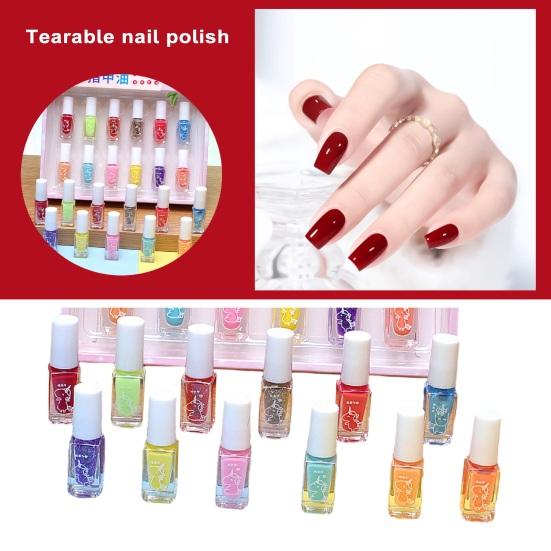 24-teiliges Kinder-Nagellack-Set, geruchsarm, schnell trocknend, abziehbar, sicher, sanftes Nagellack-Maniküre-Zubehör