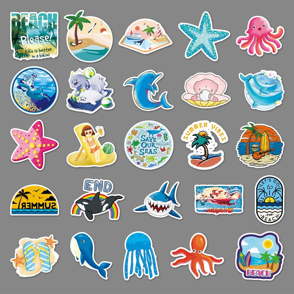 50 Photos of Marine Cute Bio DIY Decorative Notebook Hand Account Suitcase Scooter Car Graffiti Stickers