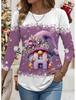 Women's Sweatshirt 3D Prints Christmas Theme Kawaii Graphics Long Sleeve T-shirt Casual Loose Fit O-Neck Tee Long Sleeve Tops