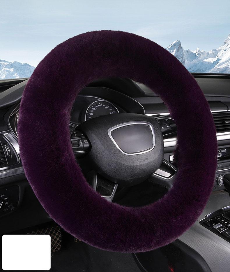 Langer Wolle flauschiger Lenkradbezug, Rutschfester 15-Zoll flauschiger Lenkradbezug mit Plüschgefühl, Umweltfreundlicher Lenkradbezug