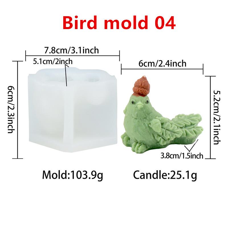 

3D Pinecone Perching Bird Silicone Candle Mold DIY Bird with Pinecone Hazelnut Head Candles Gypsum Home Decor Gift