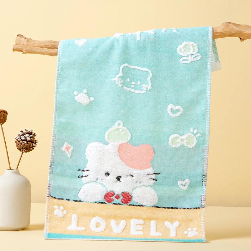Soft Absorbent Cotton Cartoon Towel for Kids – Skin-Friendly Face Wash Towel, Perfect for Kindergarten and Babies