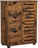 VASAGLE Bathroom Floor Cabinet, Wooden Storage Unit with 3 Drawers, Single Door with 2 Adjustable Shelves, for Living Room, Kitchen, Entryway