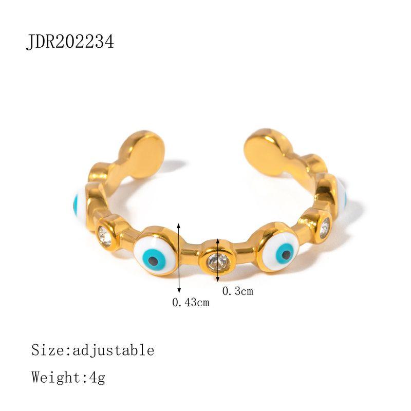 European and American Fashion Devil's Eye Titanium Steel Plated 18K Gold Ring Niche Original Design High-End Jewelry That Does Not Fade