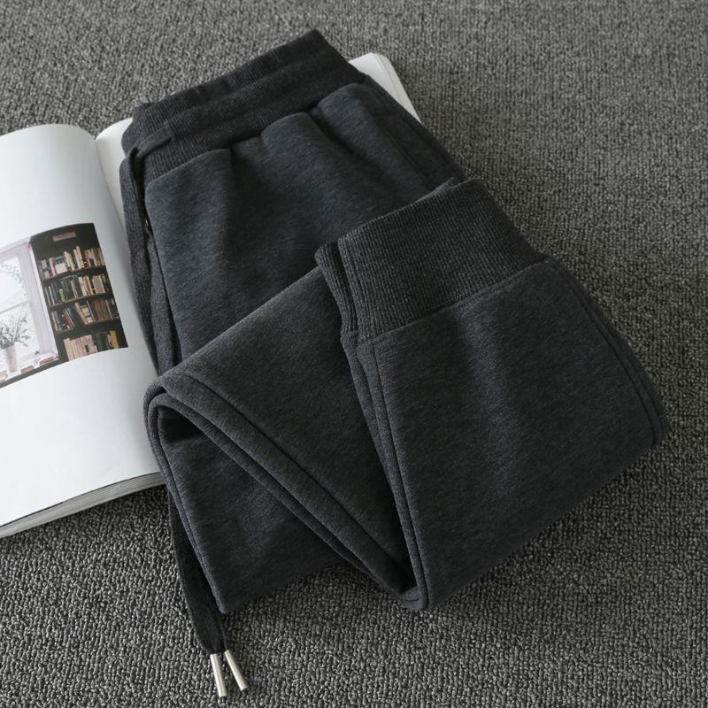 Casual plus Velvet White Spring and Autumn Sports Pants