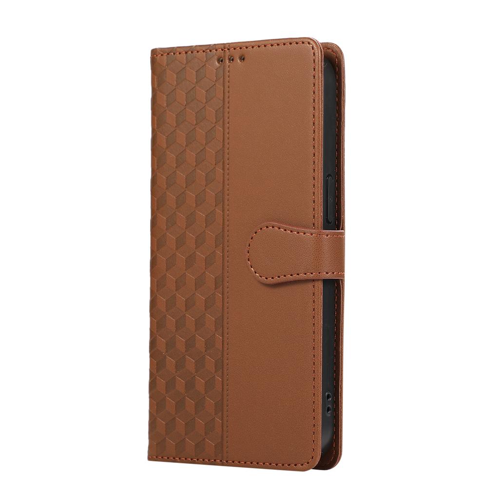 Business 3D Diamond Grid Embossed Wallet Leather Case For iPhone 17 Pro Max 16 15 14 13 12 11 Plus 17air 16E kickstand Cover