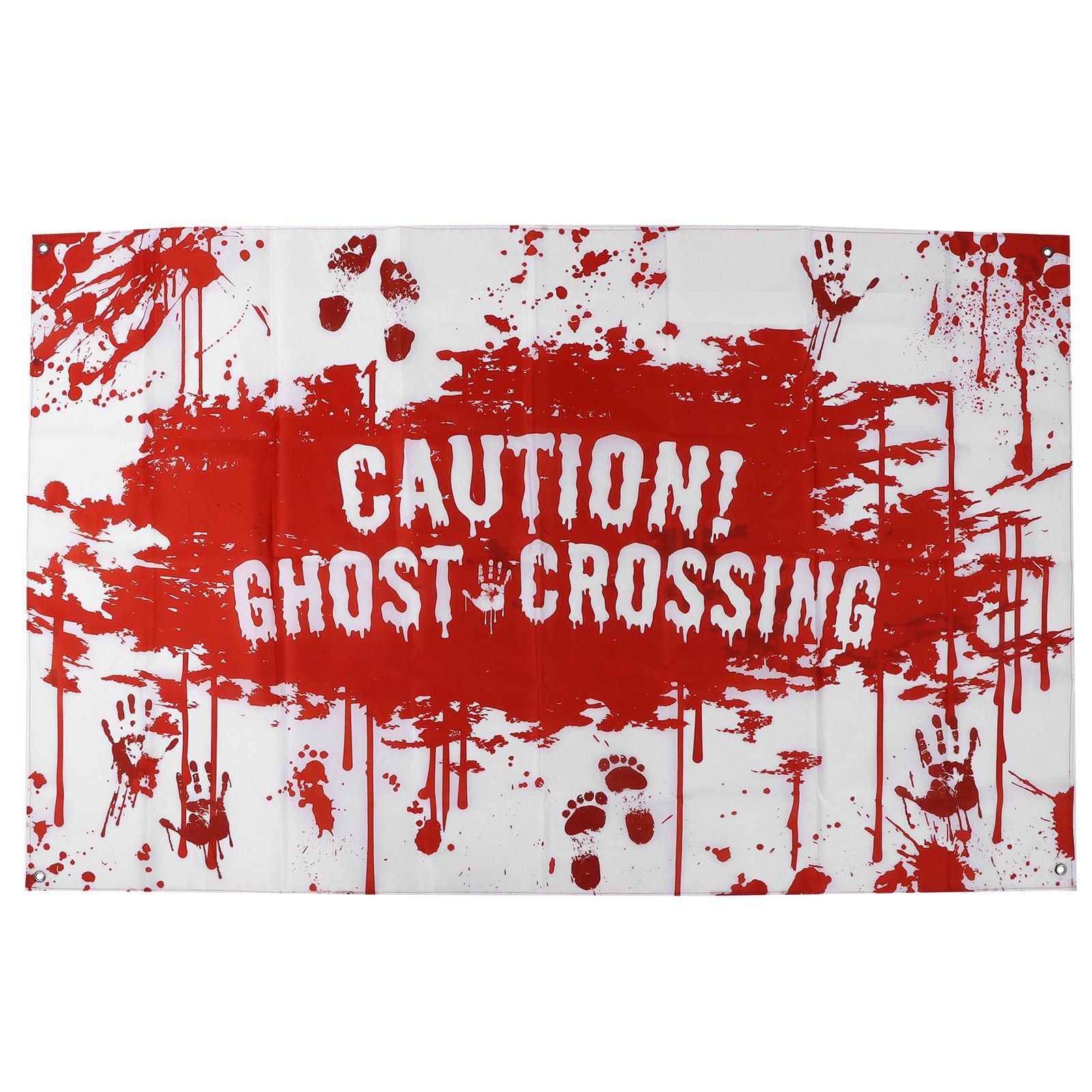Halloween Banner Scary Blood Handprint Pattern Party Backdrop Decoration SuppliesType B