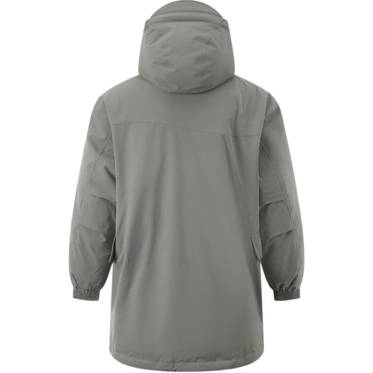 Li Ning CF Suo Red Velvet Hot Pot Waterproof Hooded Windproof Moisture-Wicking Down Jacket Men Jacket Asphalt-Gray AYMU207-7