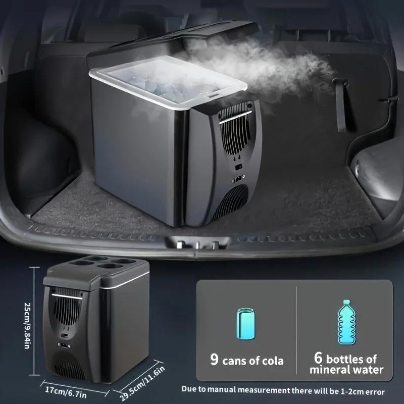 Frigorifero per auto, mini frigorifero, congelatore portatile, frigorifero a corrente continua da 12 V, refrigeratore termoelettrico da 6 litri per frutta.