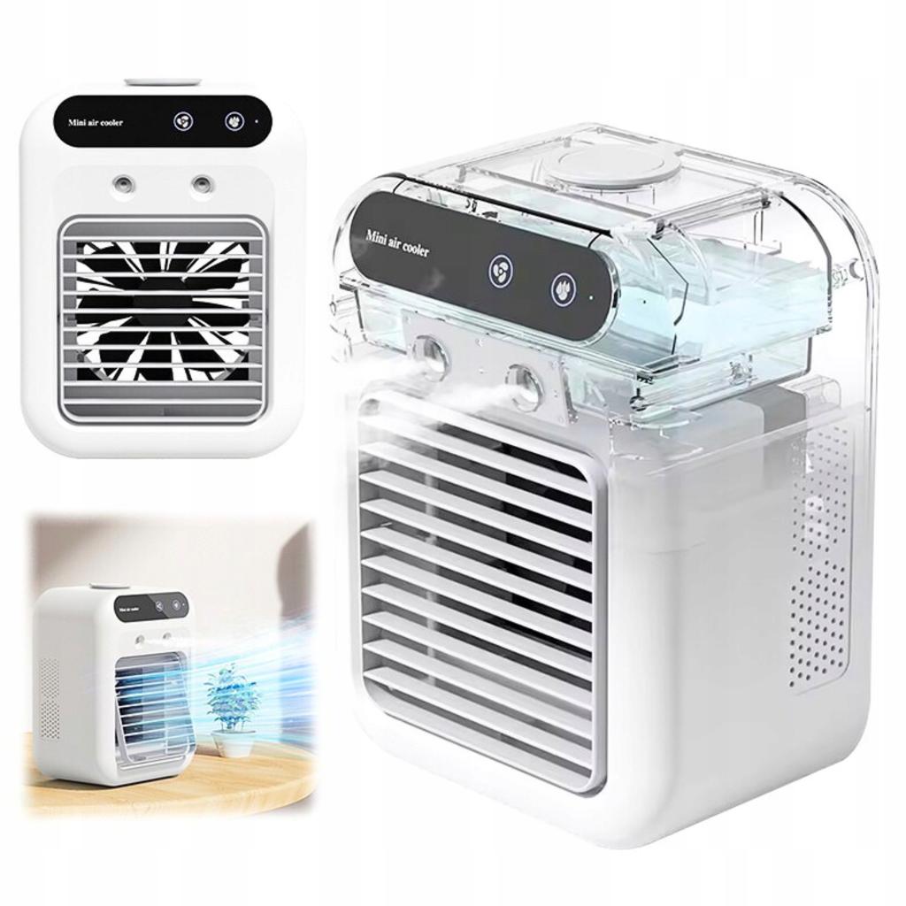 Mini Air Conditioner Desk Fan Quiet Water Cooler 500Ml Led