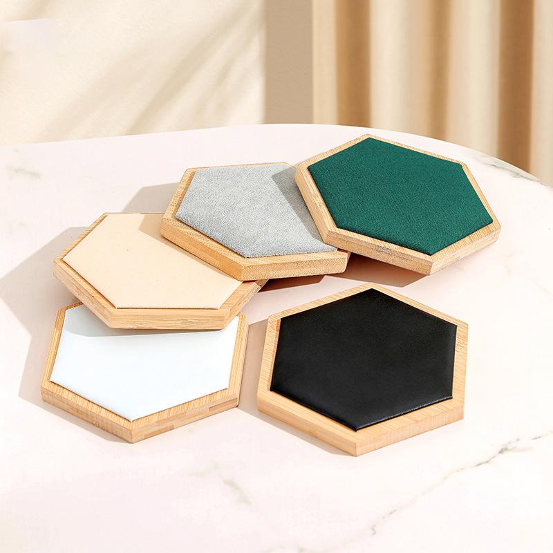 3 Stück Bambus Schmucktablett Halsketten Aufsteller Armband Ring Ohrring Box Organizer Schmuckhalter Platte Vitrine