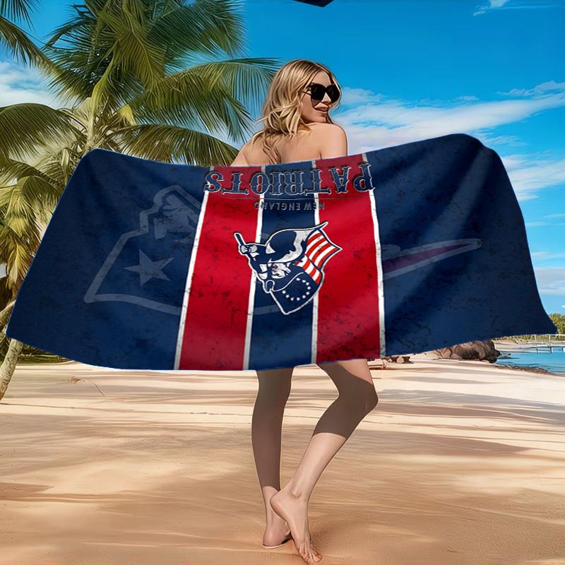 Patriots Team Spirit Beach Towel, Quick-drying, Easy to Care for, Suitable for Both Fitness and Beach Vacations,Sports Essential