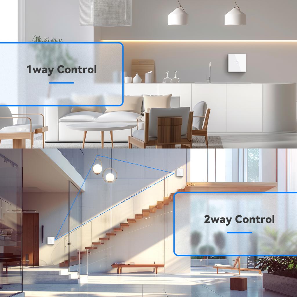 BSEED 1/2/3Gang Touch Light Switch 1/2/3Way Sensor Stair Switches Plus Wall Socket EU Standard Glass Panel Blue Back Light 10A