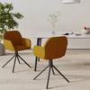 Dining Chairs 2 Pcs Swivel Brown Velvet