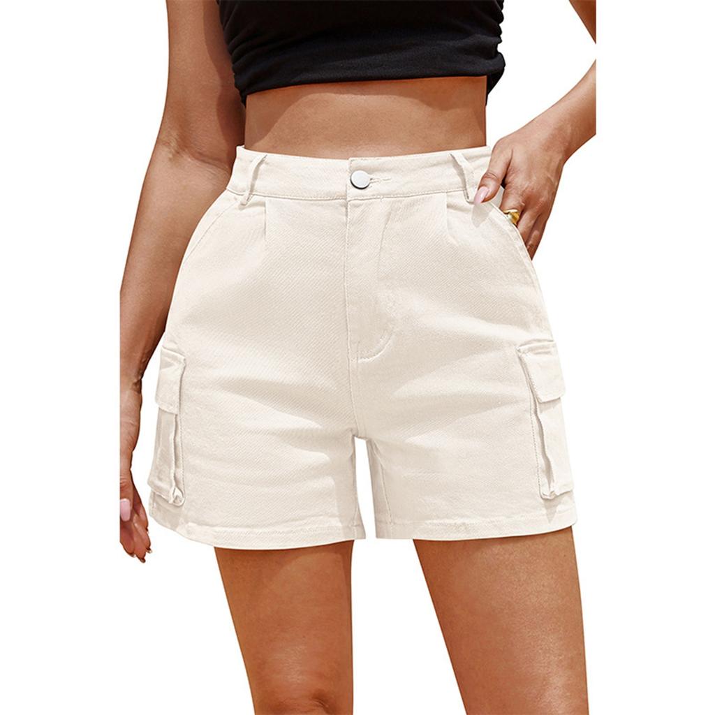 Women's Denim Casual Comfortable Solid Color Workwear Multi-pocket Personality Street Shorts Women