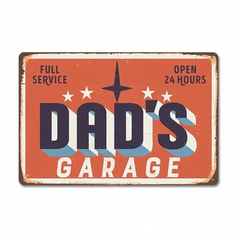 Route 66 Car Metal Dad's Garage Metal Tin Signs Poster Vintage Tinplate Retro Plaque Garage Man Cave Tire Shop Wall Art Decor