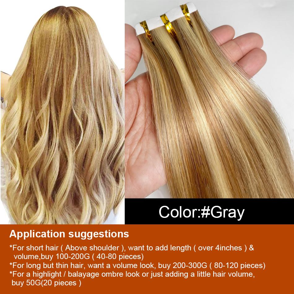 Cuticle Aligned Virgin Human Remy Hair Extension Tape in Double Drawn Blonde Human Tape Hair Extension Hair Vendors