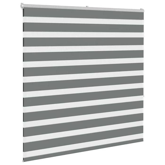 VidaXL Store zèbre gris foncé largeur du tissu 135,9 cm polyester, store à enrouleur zébré, store zébré pour fenêtre, store 4014139