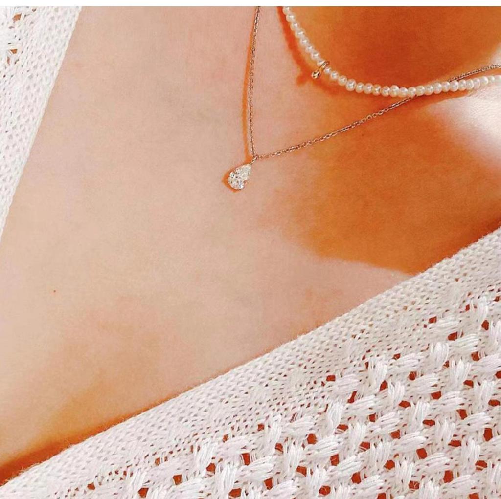 Lulu Tong 2022 Pear-Shaped Sterling Silver Pigeon Egg Necklace for Women