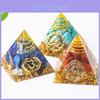 Natural Crystal Resin Pyramid Home Office Decor Gift For Mindfulness Enthusiasts