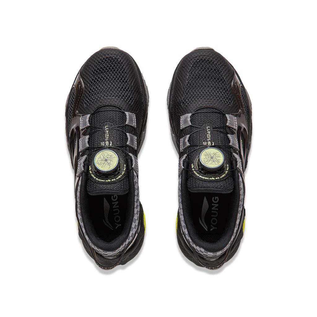 Li Ning Kinder Weich Vielseitig Rutschfest Stoßdämpfend Langlebig Rebound Low-Top Freizeitschuhe Kinder Freizeitschuhe Schwarz YKCU100-3